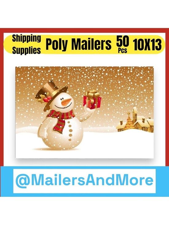Mailers And More Other - 50 10X13 Poly Mailers Snowman Christmas Shipping Envelopes PRICE IS FIRM